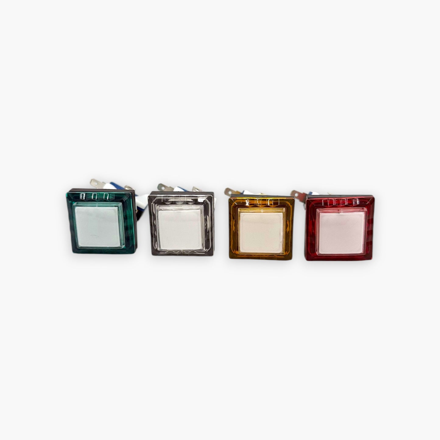 Square Push Button with Led Lights & Micro Switch (Set of 4 Colors)