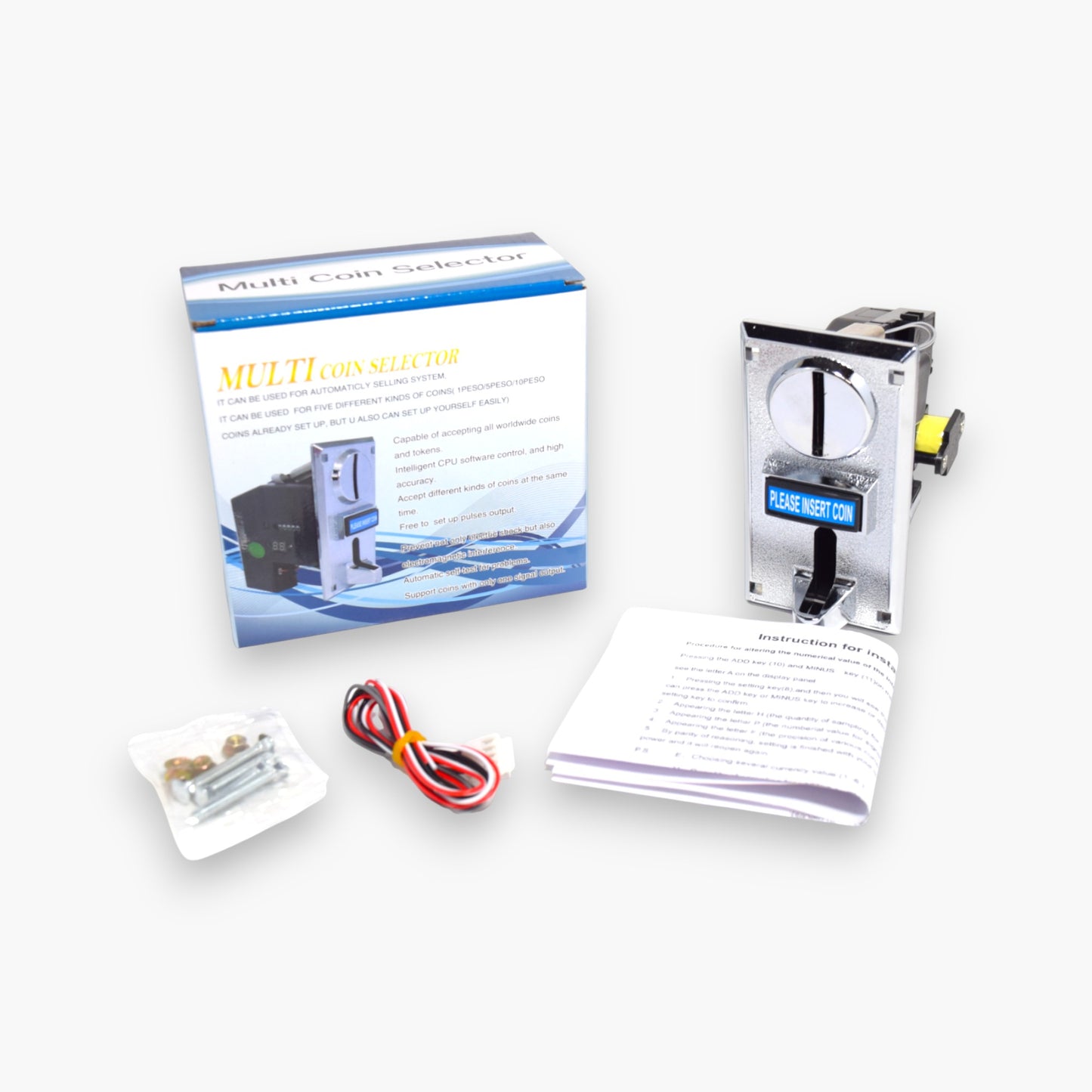 6 Multi Coins Token Acceptor Selector for Vending Machine Arcade Game 12 Volt