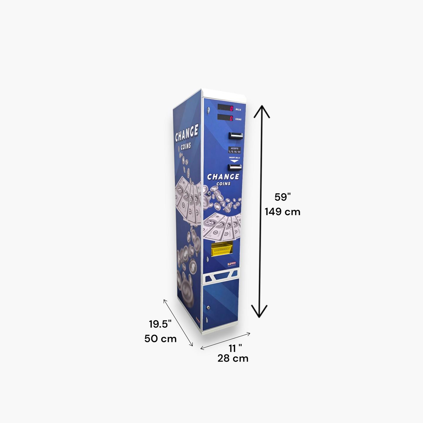 Dollar Bill Changer Bill to Coin or Token Changer Machine MV-103 AW - USD Currency, High-Capacity, Secure System