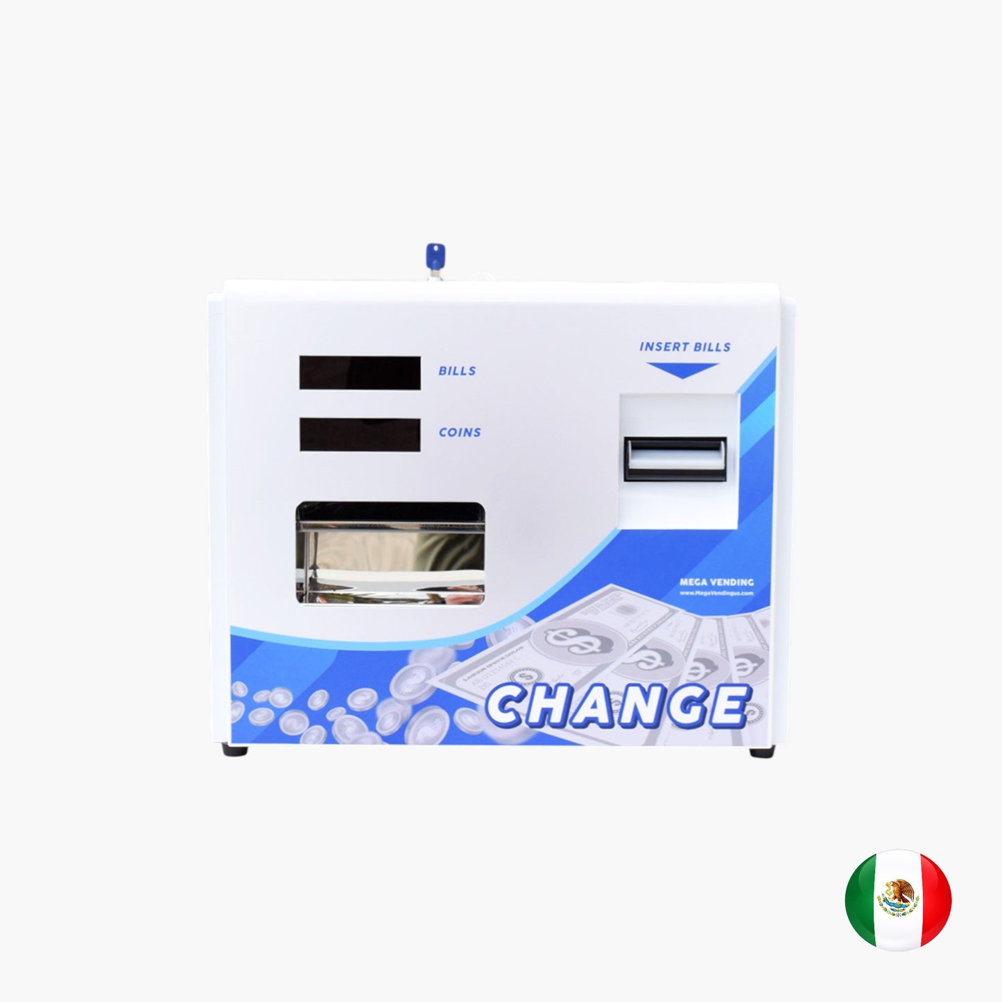 MV-101 BW Rear Load Dollar Bill to Coin/Token Changer – White