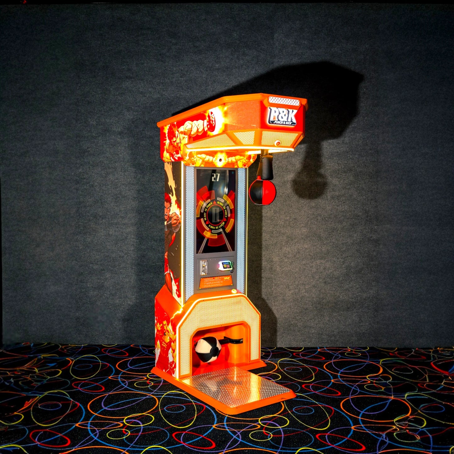 Punch and Kick Arcade Machine – Bright LED Top Display