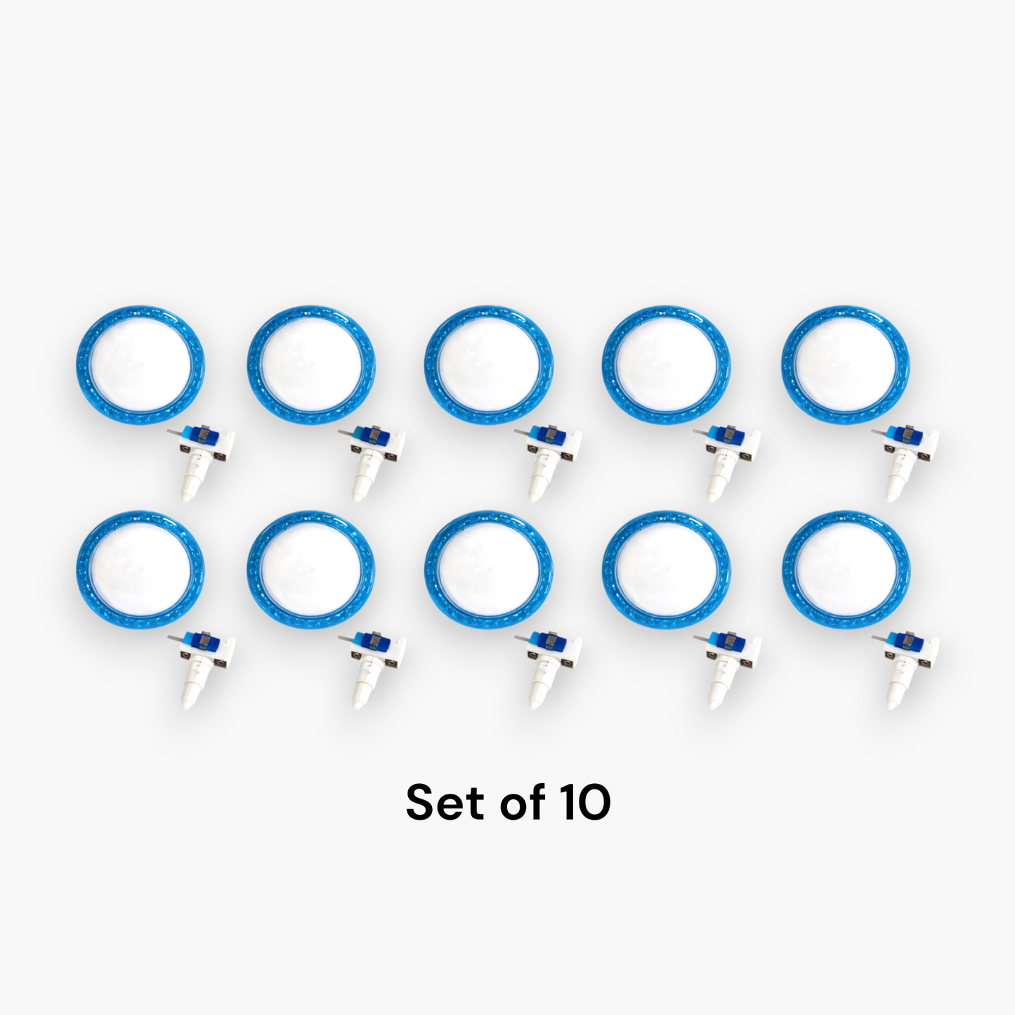 Blue Diamond Blank Small Push Button with Led Light & Micro Switch (Set of 10) – Free Shipping