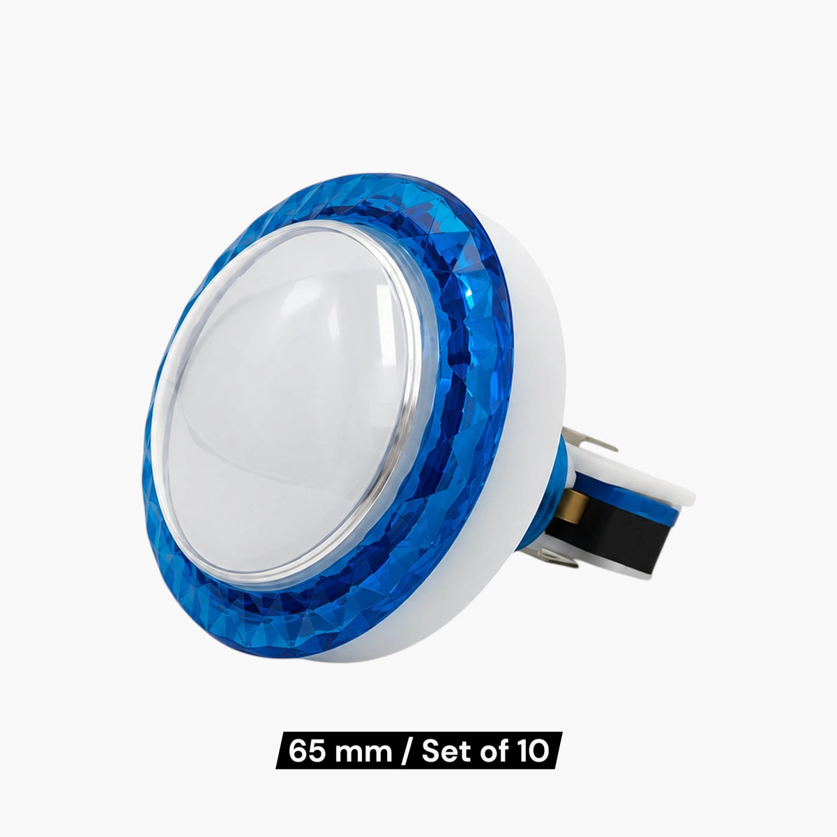 65mm blue arcade push button with a diamond-pattern set of 10