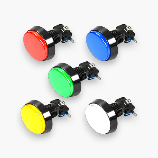 Large Round Arcade Push Button with Led Light & Micro Switch (Set of 4) – Free Shipping