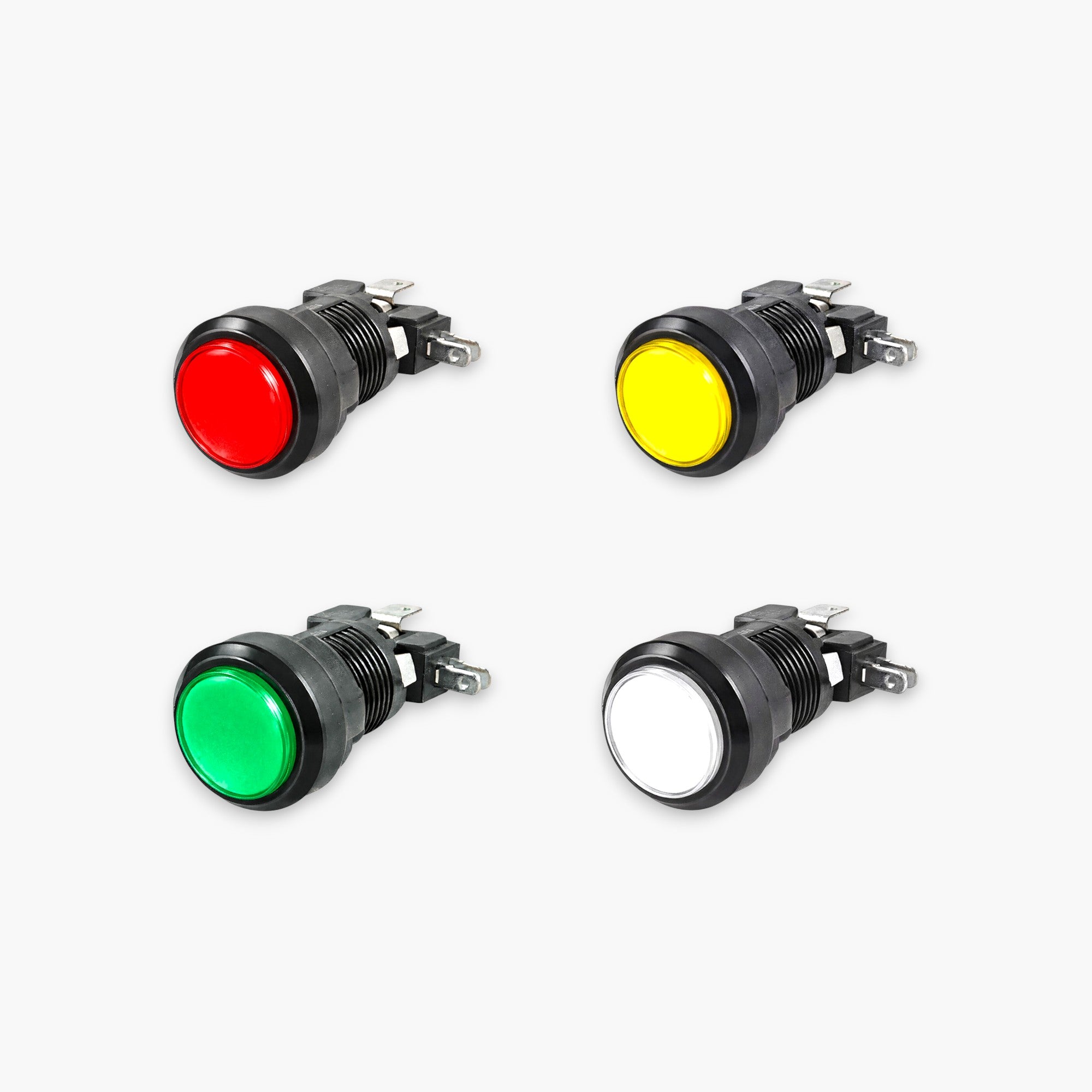 Round Small Arcade Push Button with Led Light & Micro Switch (Set of 1 ...