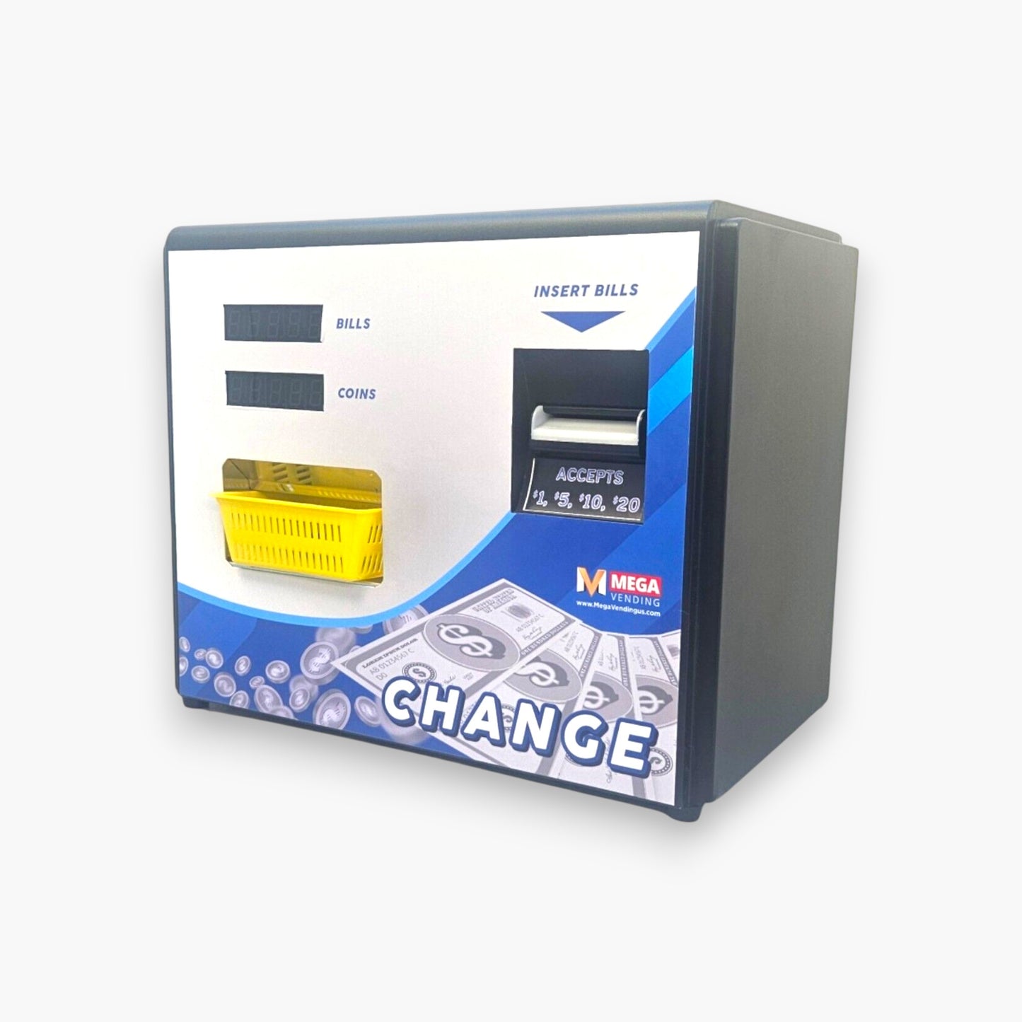 MV-101 BB Rear Load Dollar Bill to Coin/Token Changer – Black