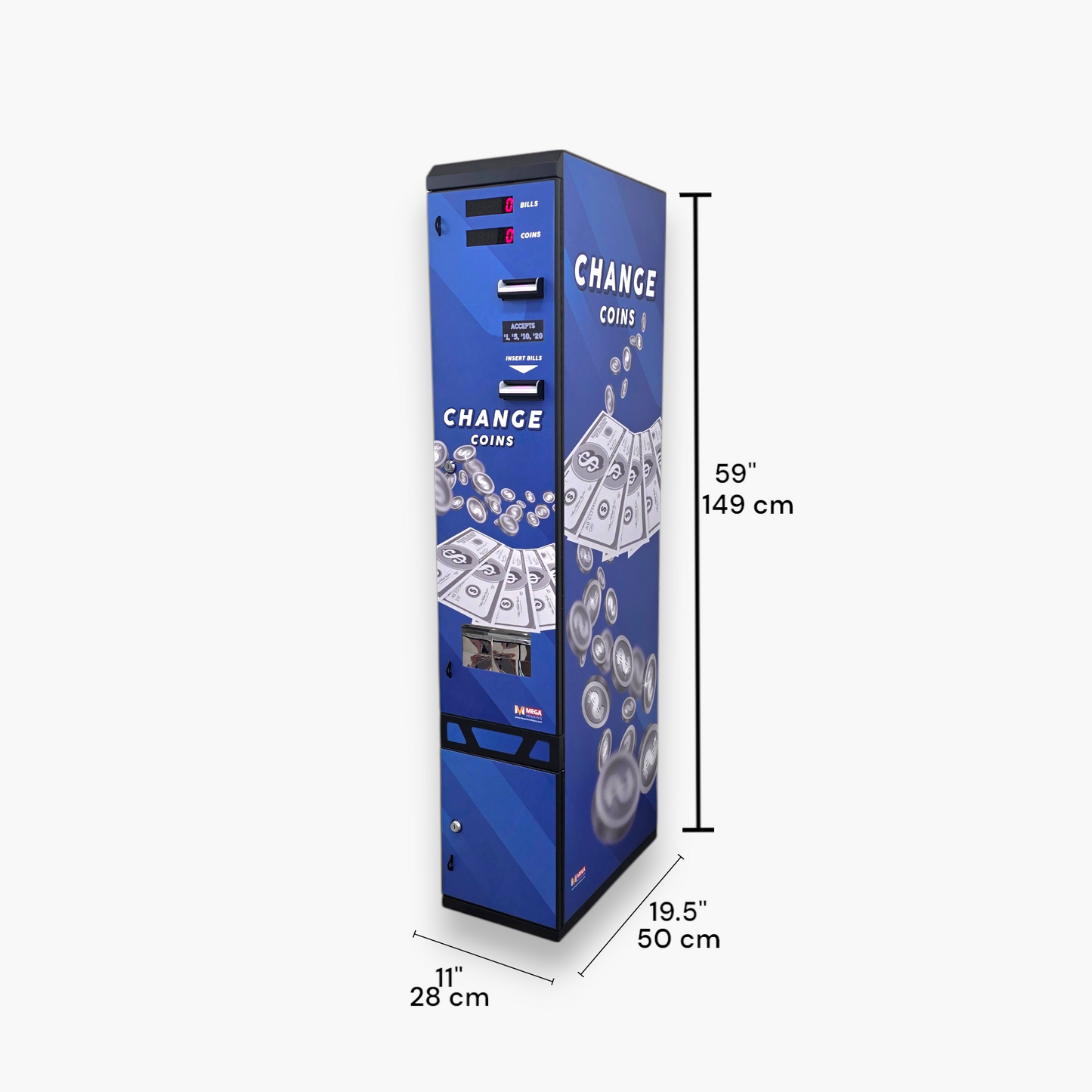 Dollar Bill Changer Bill to Coin or Token Changer Machine MV-103 AB – USD Currency, High-Capacity, Secure System