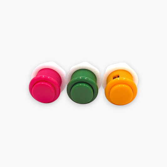 Baolian Round Arcade Game Plug-in Push Button Switch 3.2cm (Set of 3 Colors)