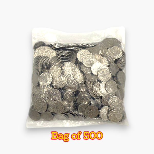Arcade Game Tokens -.984 - Bag of 500 For Claw Machines, Casino, Coin Pushers