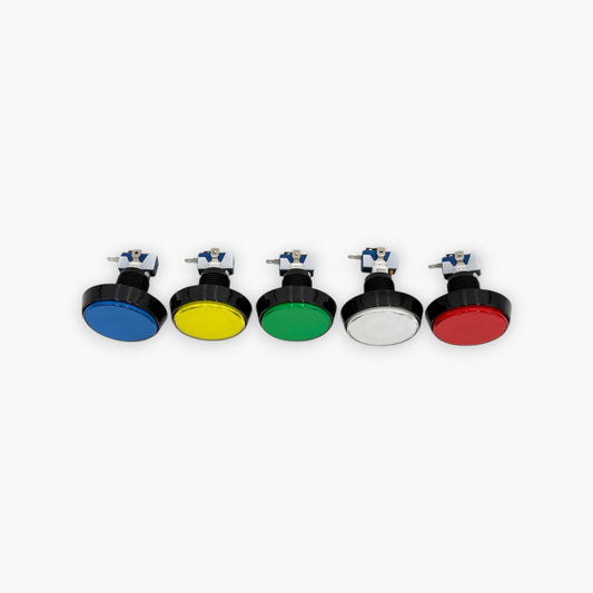 Large Round Arcade Push Button with Led Light & Micro Switch (Set of 5 Colors)