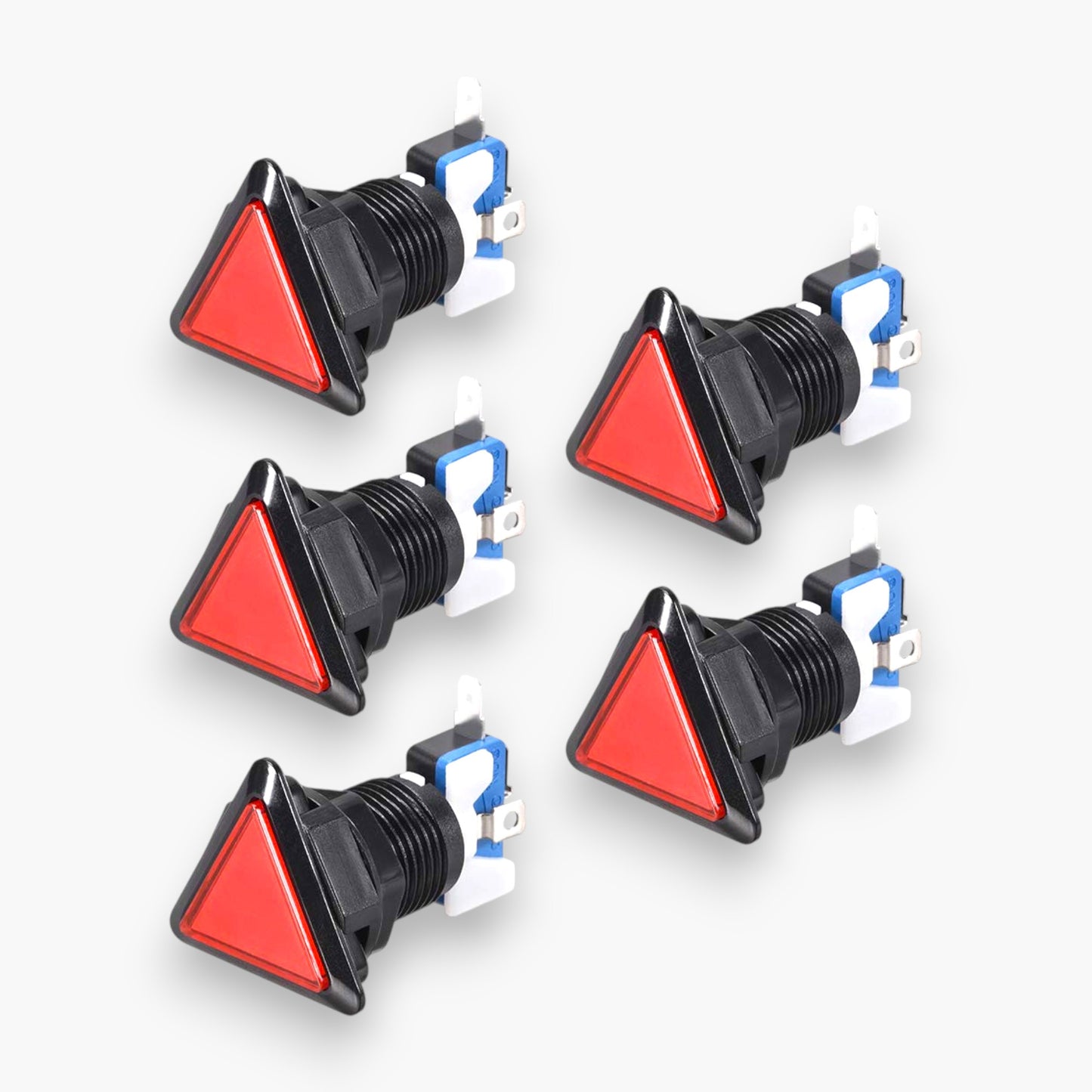 Triangle Arcade Push Button with Led Light & Micro Switch (Set of 5) – Free Shipping