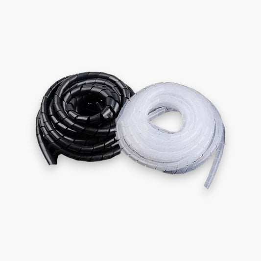 Spiral Wrap Winding Sleeve Cable Wire Protector Organizer White/Black (Set of 2) – Free Shipping