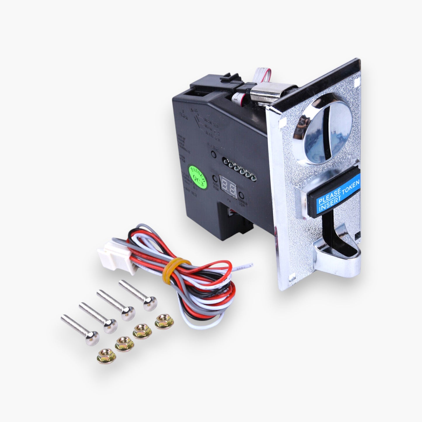 6 Multi Coins Token Acceptor Selector for Vending Machine Arcade Game 12 Volt