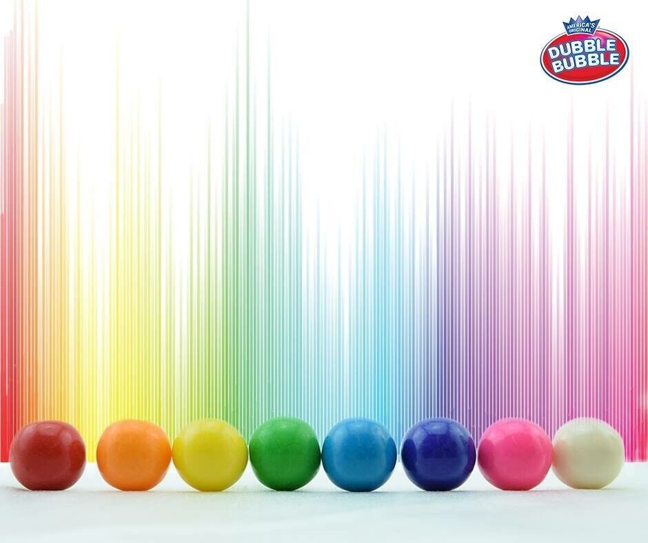 Dubble Bubble 6 Lb 1"/ 24mm Gumballs Assorted Flavors 6LB/ 340ct. FRESH GUMBALLS