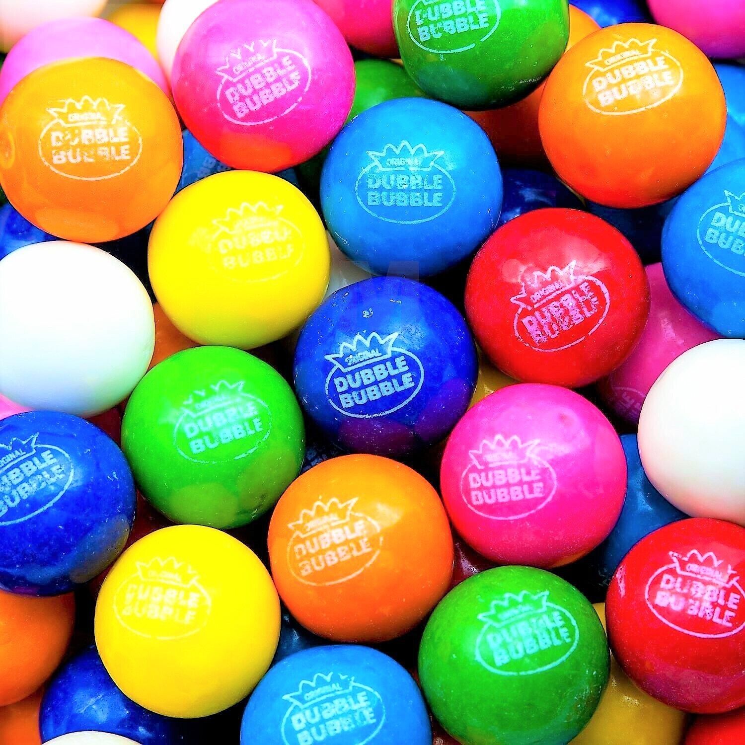 Dubble Bubble Assorted 1" (24mm) Gumballs Fresh (3LB / 170 ct.) Free Shipping