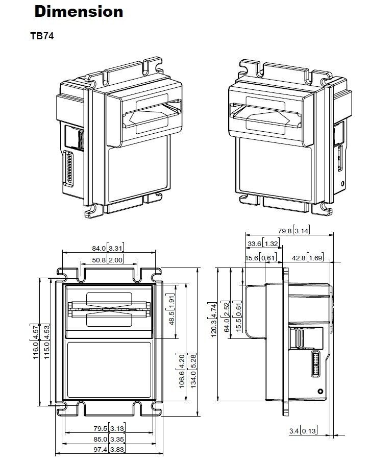 TOP TB74 Colombia peso bill Acceptor Validator 12V/PULSE 1K~50K 4-Way Acceptance