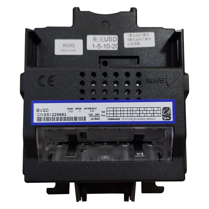 ITL BV20 Bill Acceptor Validator Banknote Validator Vending Machine $1, To $20