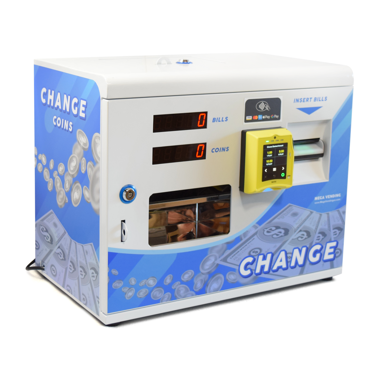 Dollar change machine + Nayax reader & Bill Validator exchange dollars to Coins