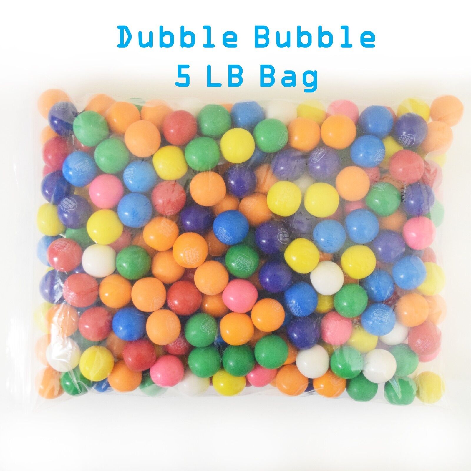 Dubble Bubble 1" Inch/ 24mm Gumballs Assorted Flavors (5LB/ 285ct) Bulk 5 Pound