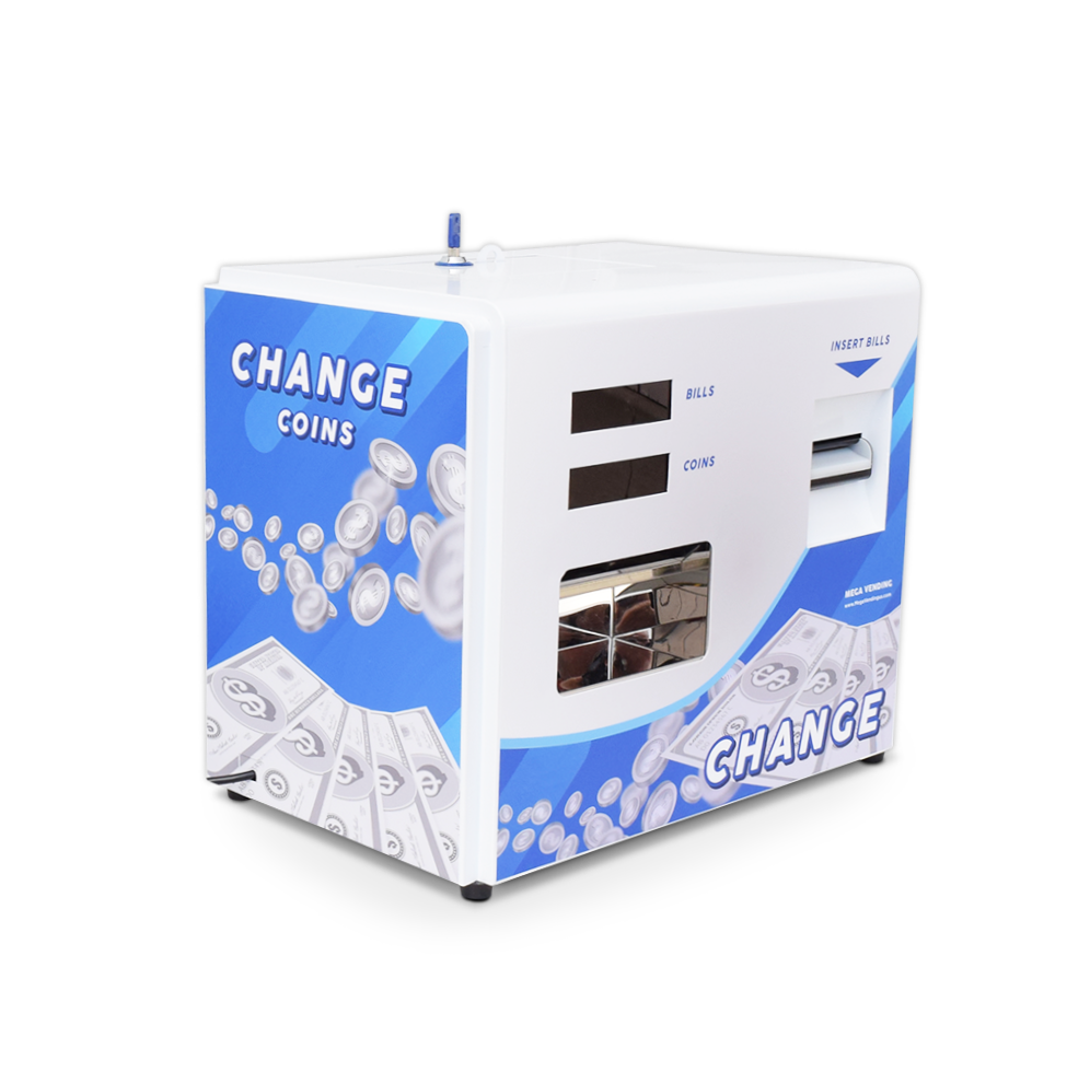 Dollar bill change (rear load) machine fits 3,000 quarter exchange dollars/coins