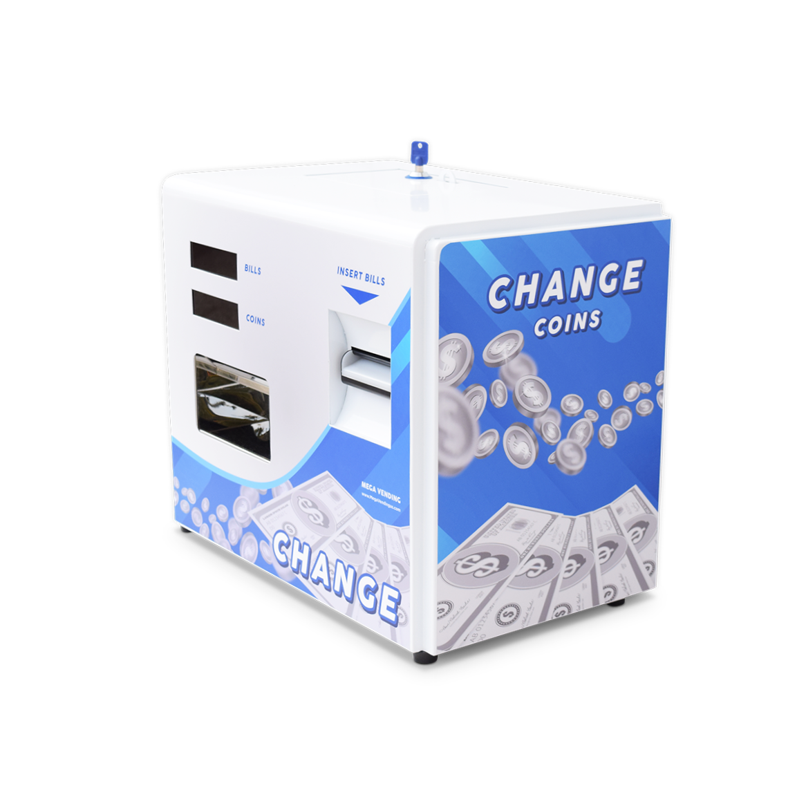 Dollar bill change (rear load) machine fits 3,000 quarter exchange dollars/coins