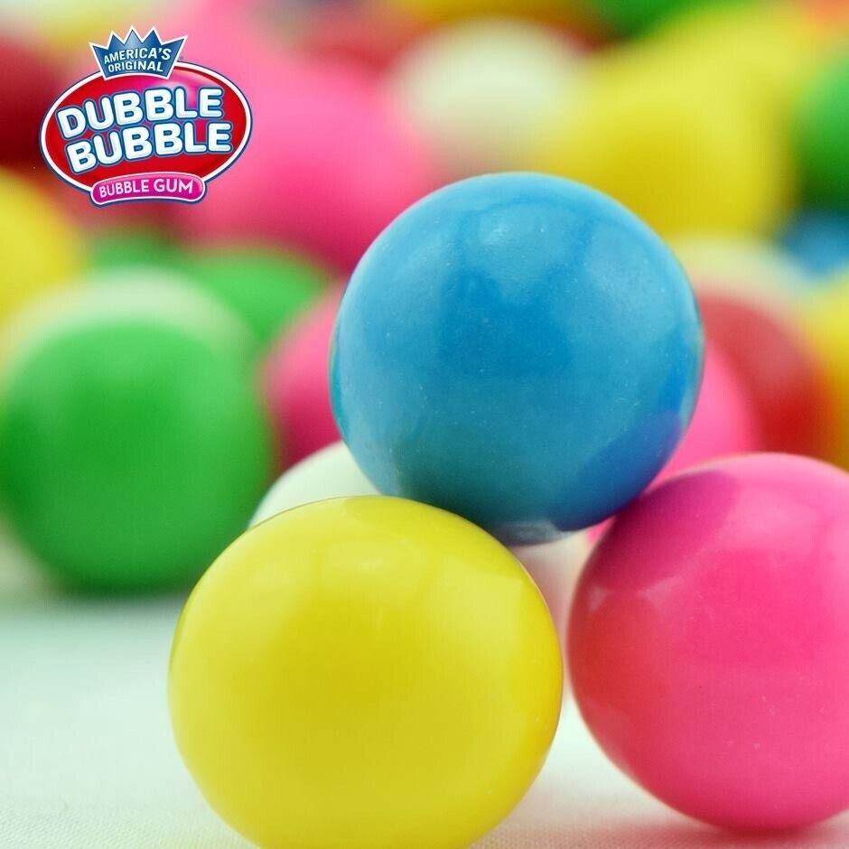 Dubble Bubble Assorted 1" (24mm) Gumballs Fresh (3LB / 170 ct.) Free Shipping