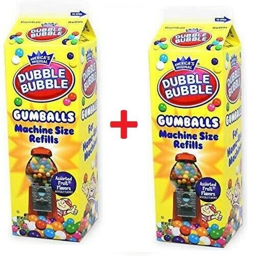 x2 Dubble Bubble Gumball Machine Refill Carton, 20-Ounce Assorted 20oz (1.25 LB)