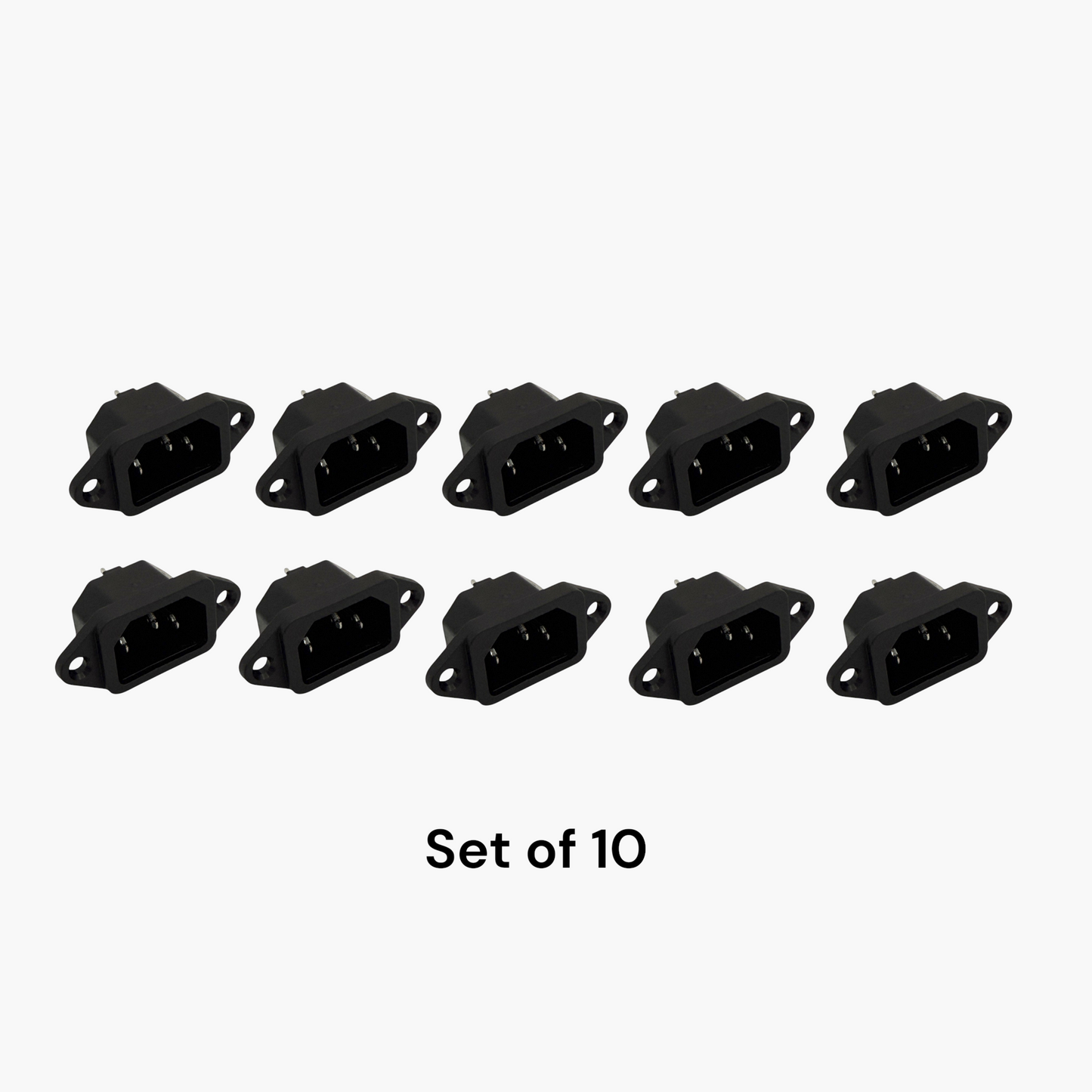 Tripod Male Power Socket – Two Holes (Set of 10) - Free Shipping