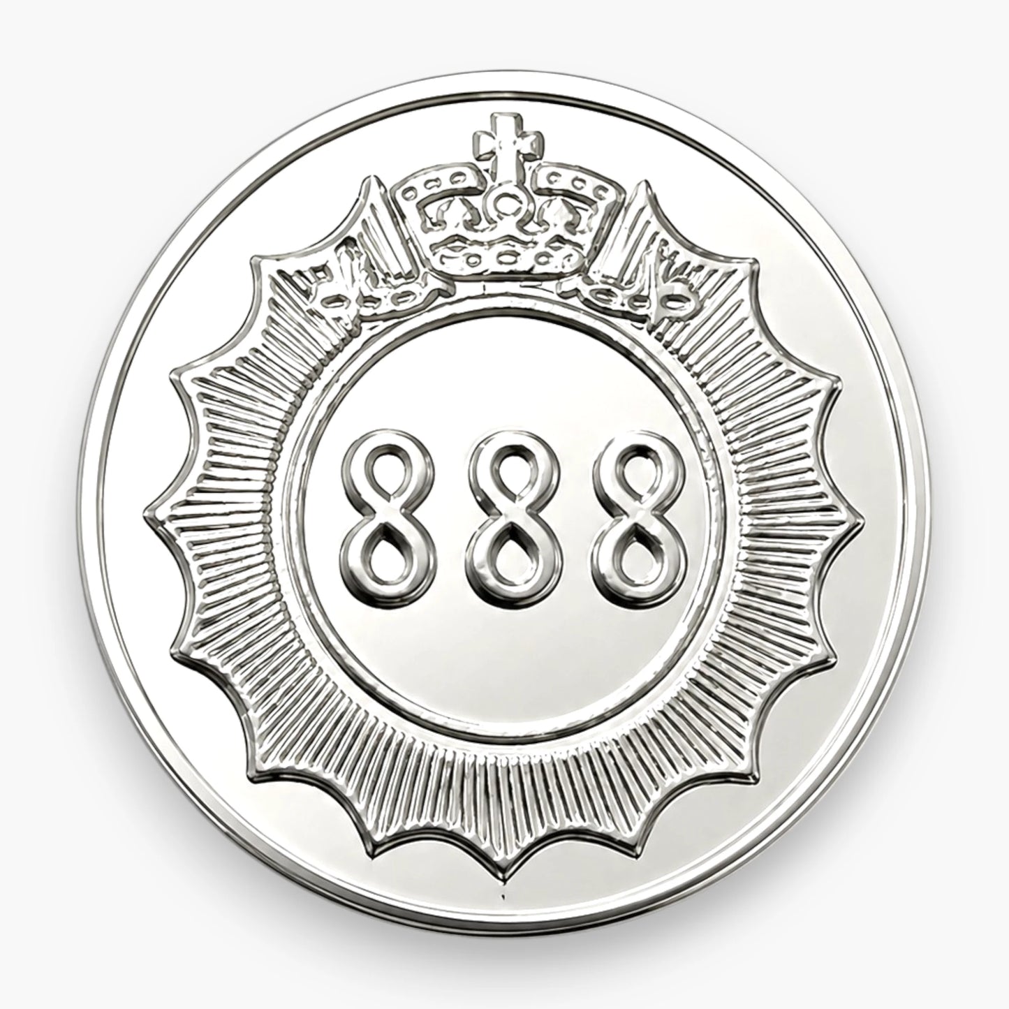 888 Arcade Token – Double-Sided Design, Silver Finish, 984 Inch 25mm, Compatible with Most Coin Acceptors