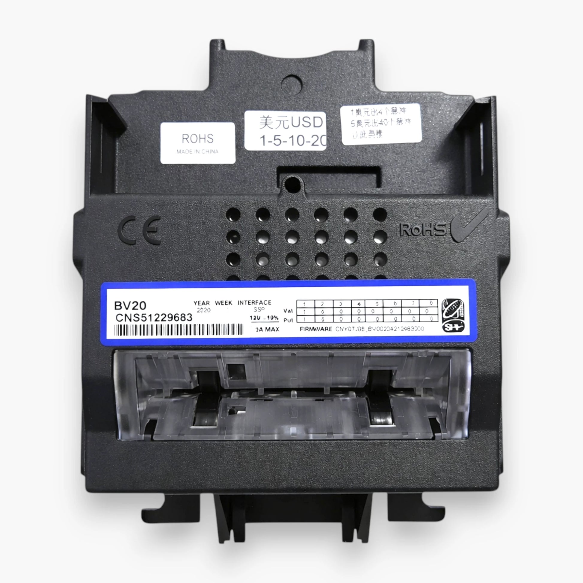 Commercial BV20 cash acceptor for vending machines, kiosks and gaming equipment