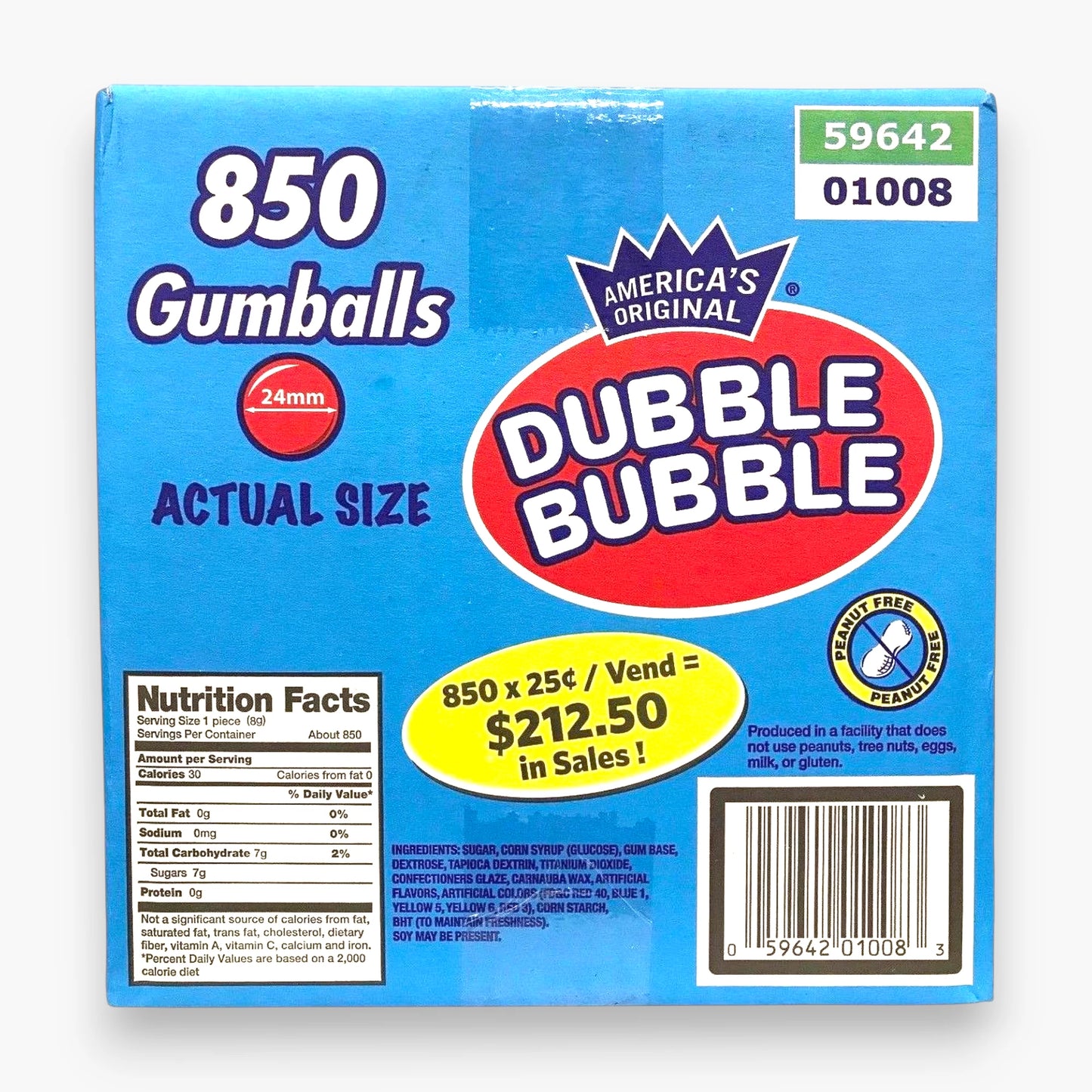 Dubble Bubble Assorted Gumballs 1 Inch 25mm – 850 Count 16LB 