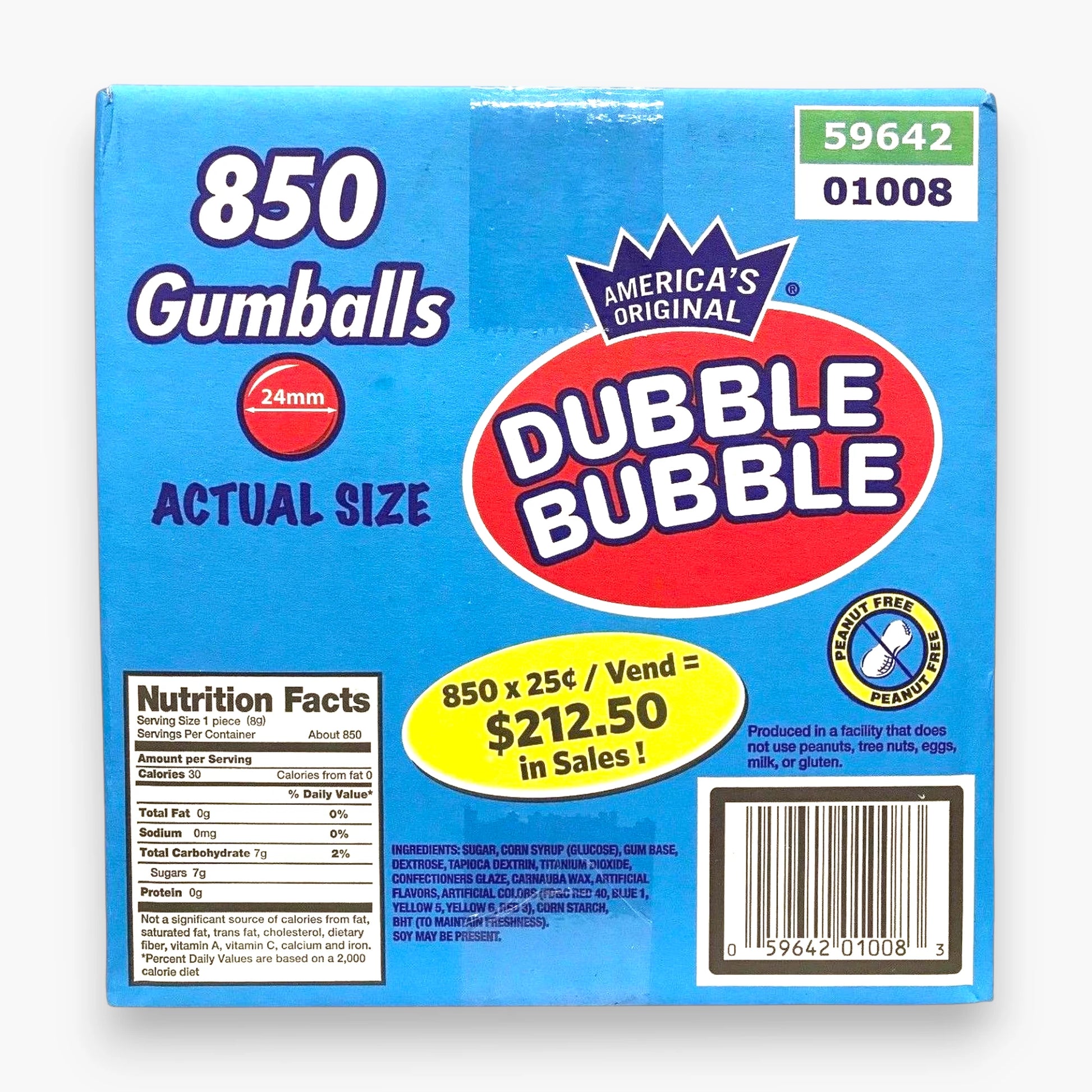 Dubble Bubble Assorted Gumballs 1 Inch 25mm – 850 Count 16LB 