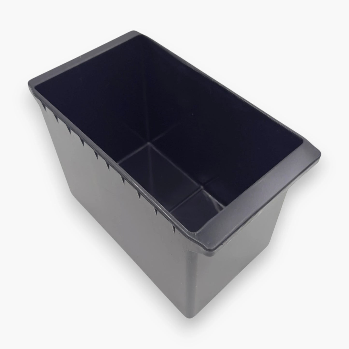 Heavy-duty black polyethylene cash collection box for coins and bills