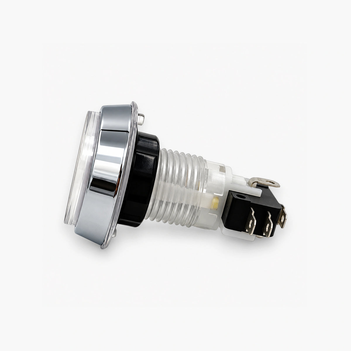 47mm chrome bezel LED arcade push button with micro switch and locking nut