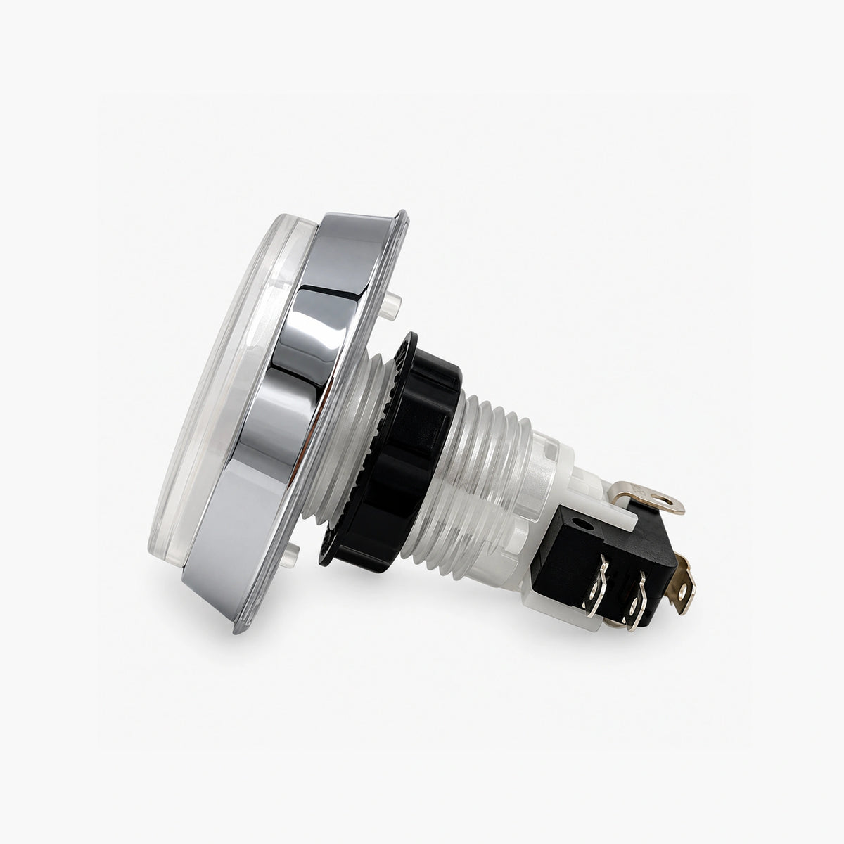 60mm chrome bezel LED arcade push button with micro switch and locking nut
