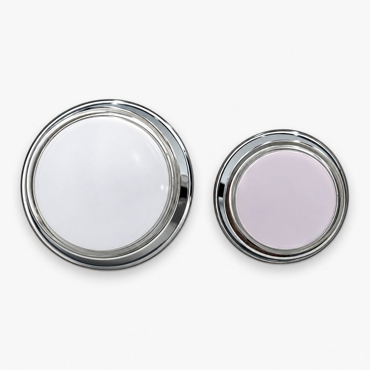 White chrome bezel arcade button lit up with 12V LED