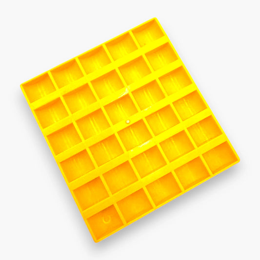 Coin Tray Small – 15 x 3 x 16 cm, Holds Up to 300 Coins or Tokens, Yellow Plastic, Arcade Machine Storage