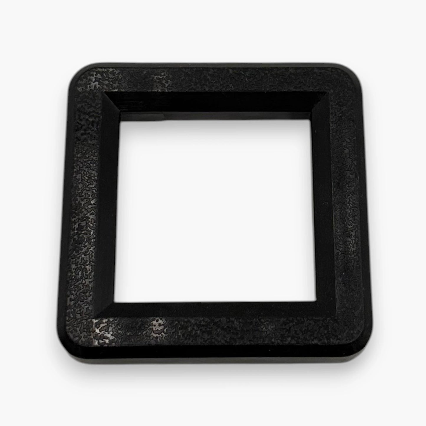 Coin Door Reject Return Bezel Small Square Frame Set of 2 – Black Textured Plastic, Beveled Inner Edge, Rounded Corners