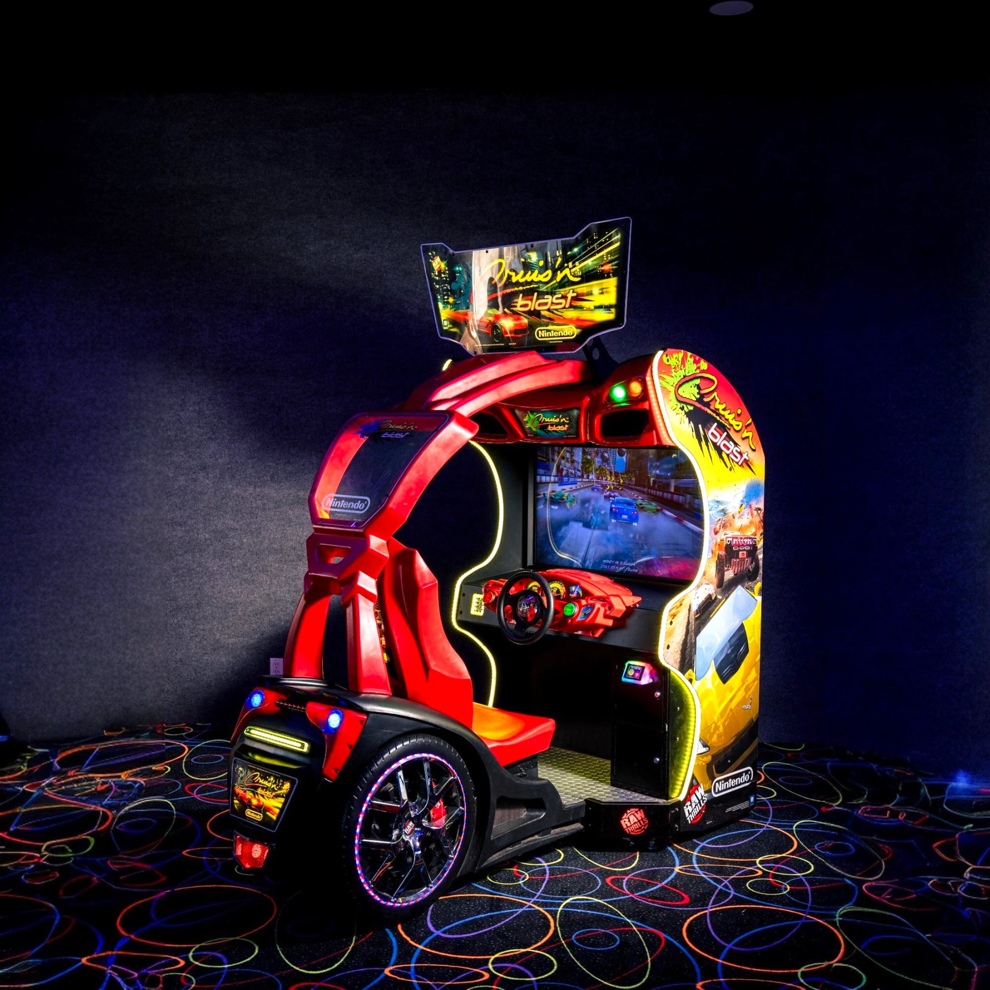 Cruis'n Blast Arcade Cabinet – 1000+ Dynamic Color-Changing LEDs, Surround Sound System
