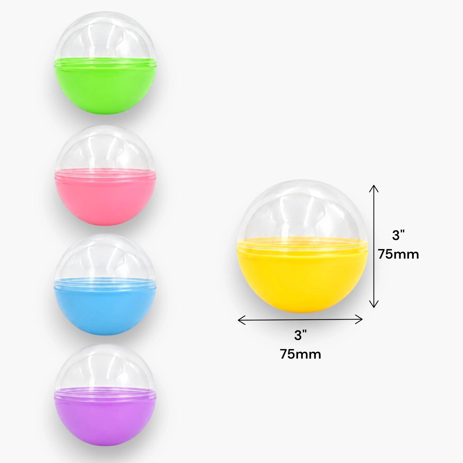 3 Inch Plastic Capsules in Vending Machine – 75mm Diameter