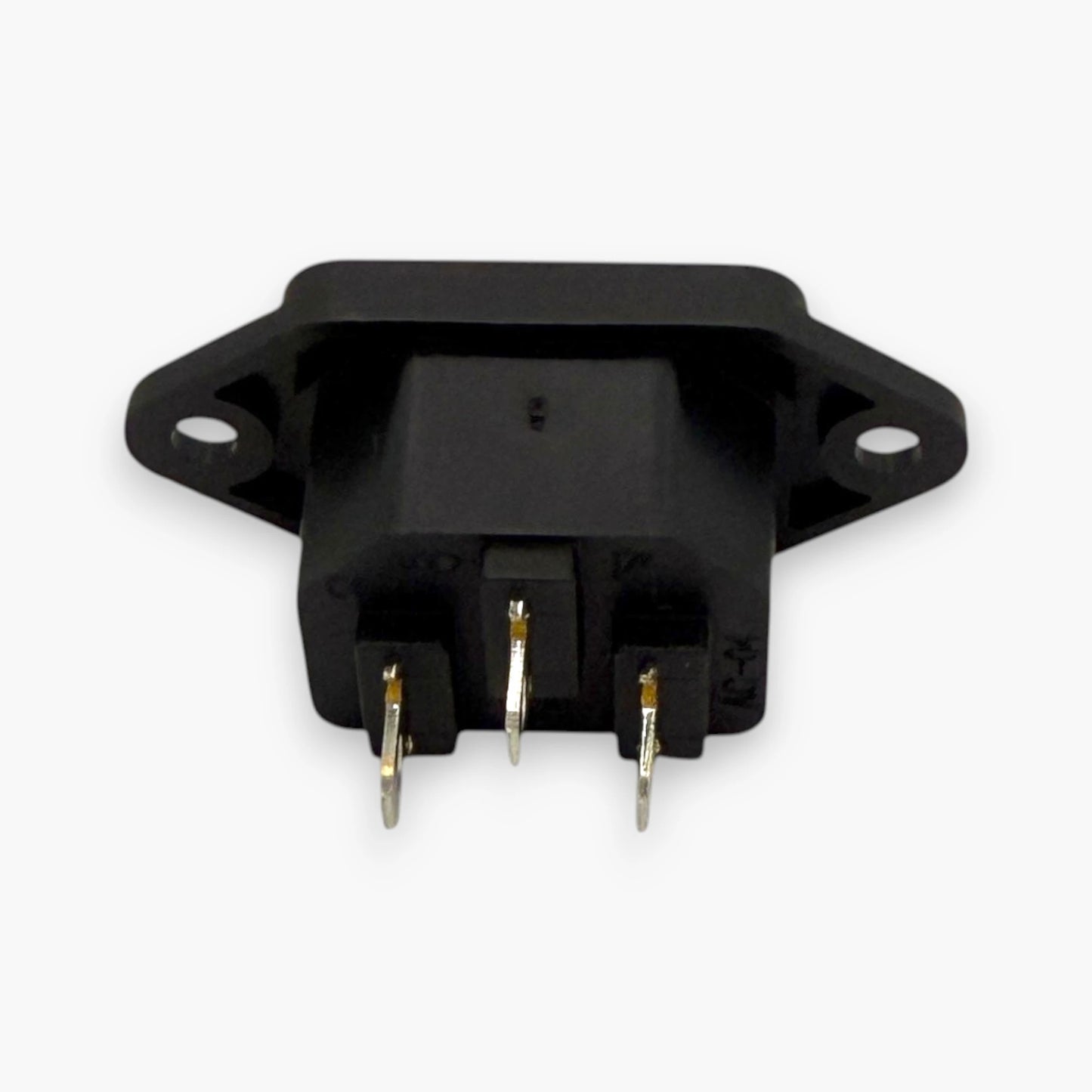 Black 3-pin IEC C14 panel mount connector