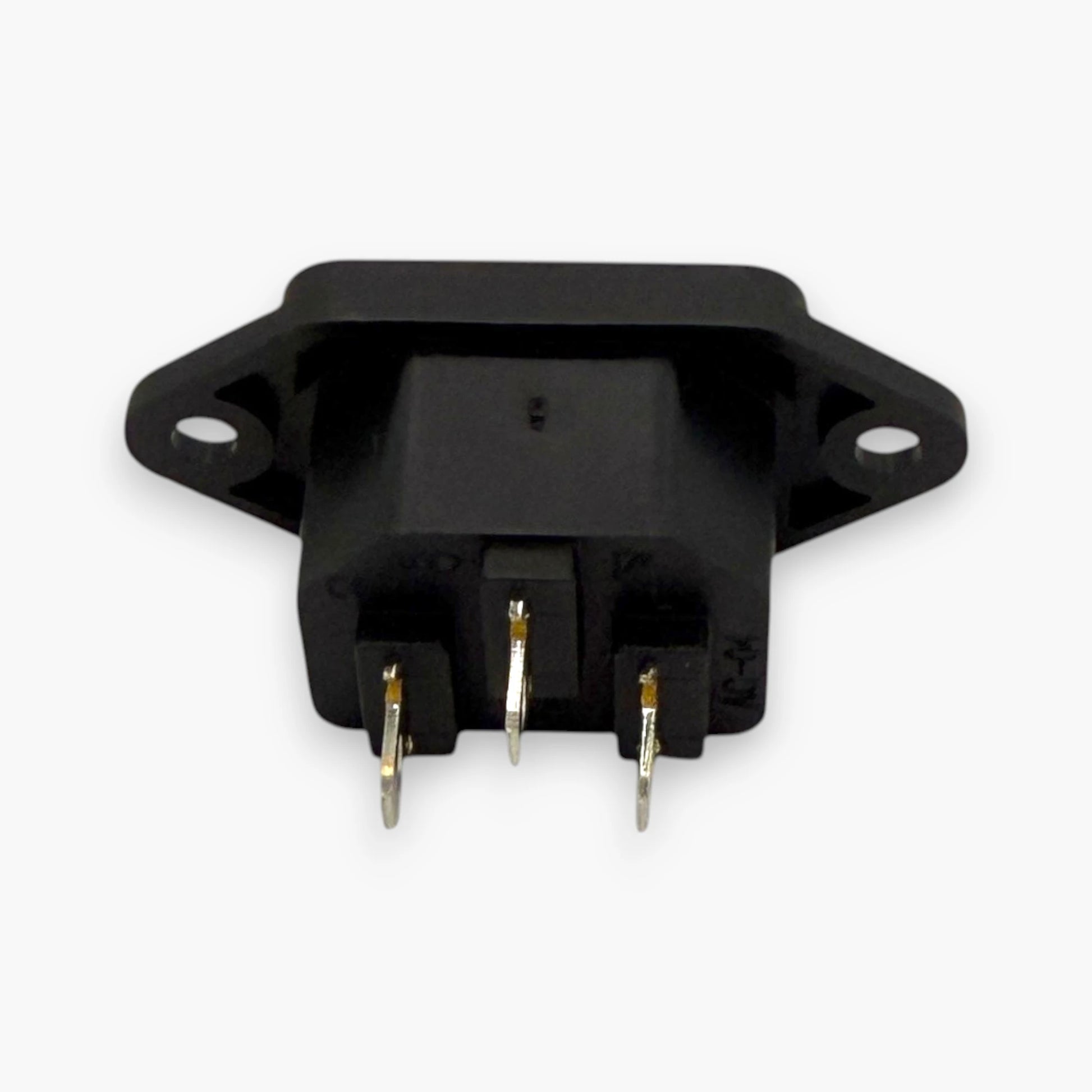 Black 3-pin IEC C14 panel mount connector