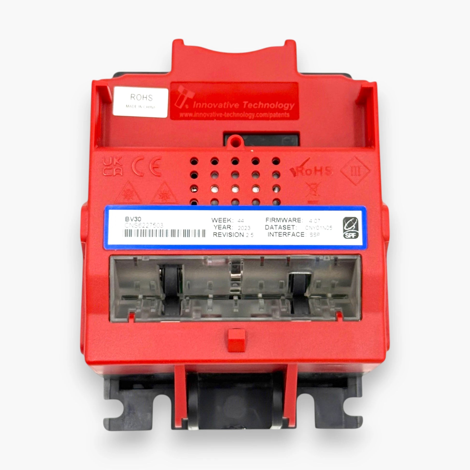 ITL BV30 Banknote Validator – Compact Design for Tight Cabinet Spaces, Red and Black