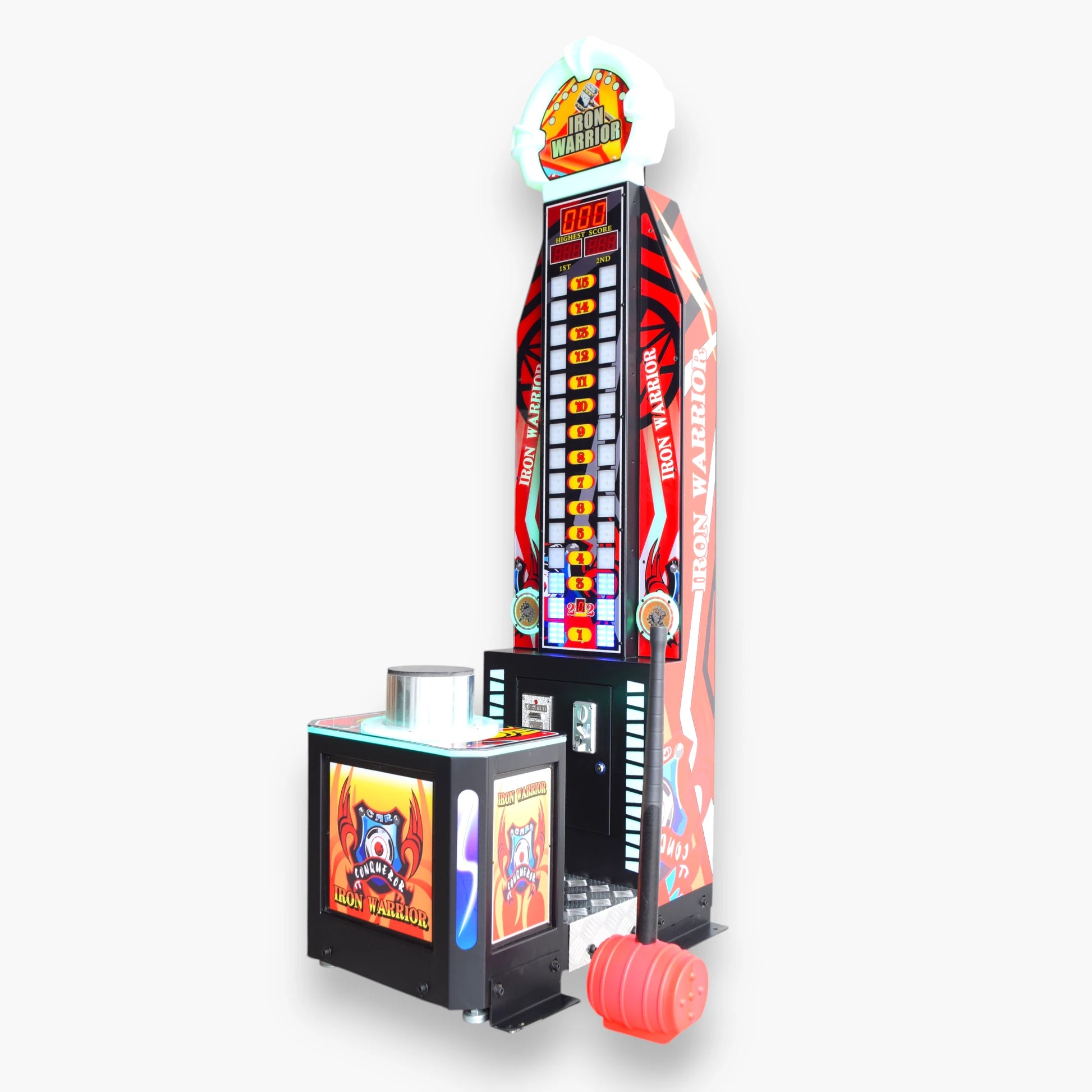 Iron Warrior Hammer Strength Arcade Game – LED Tower, Bold Graphics, Coin Operated, 1 Player