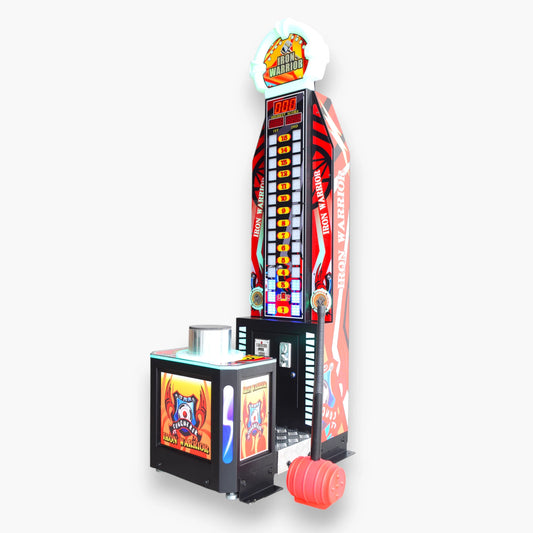 Iron Warrior Hammer Strength Arcade Game – LED Tower, Bold Graphics, Coin Operated, 1 Player