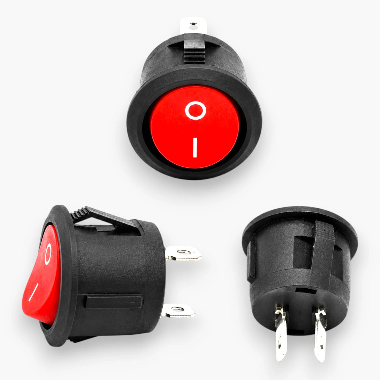 KCD1 Round panel mount rocker switch 2PIN  for kiosks and gaming cabinets 