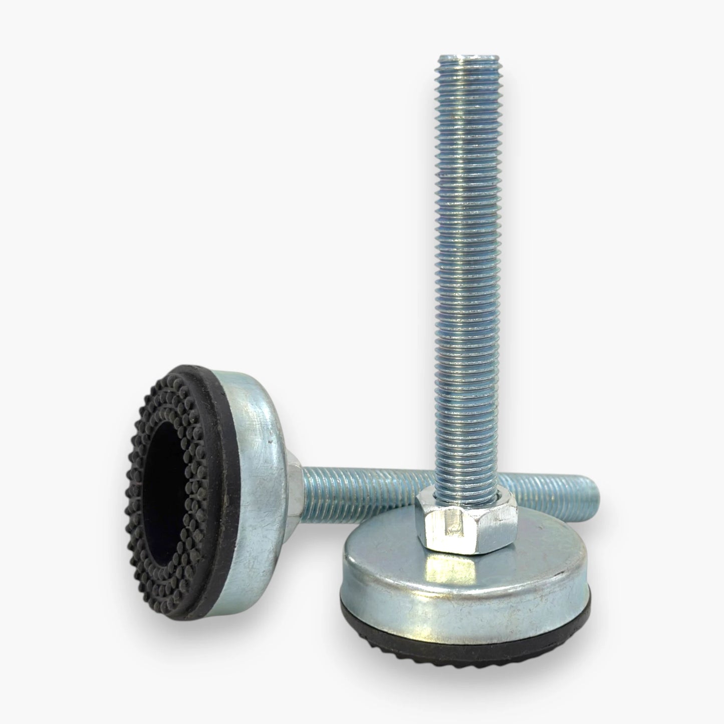 Threaded adjustable leveling feet for vending and arcade machines