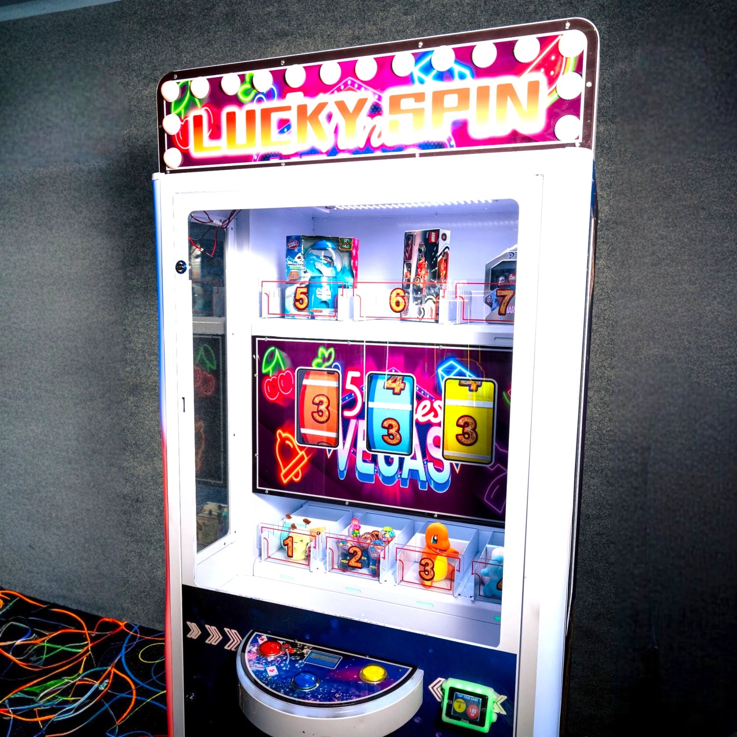 Lucky Spin Arcade Machine – Bright LCD Display Screen, Skill-Based Spinning Wheel Gameplay