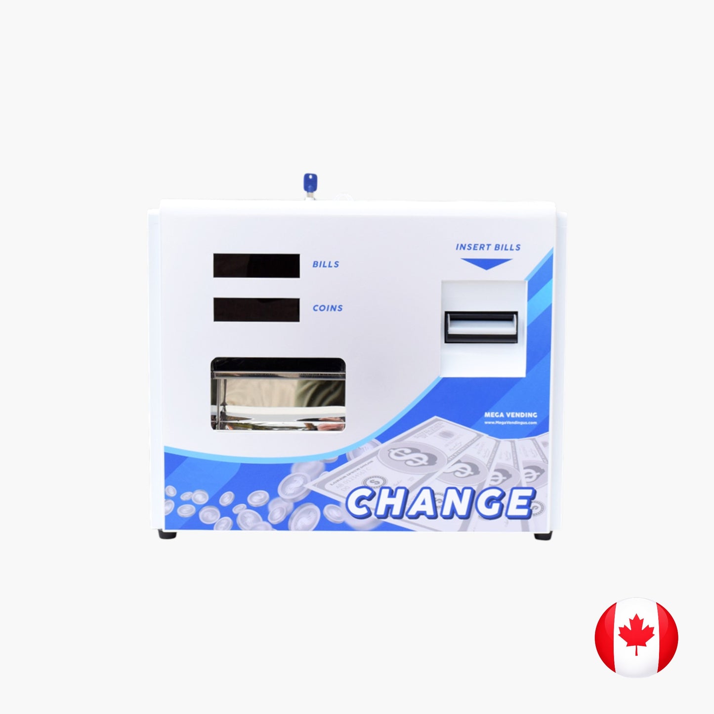 MV-101 BW Rear Load Dollar Bill to Coin/Token Changer – White
