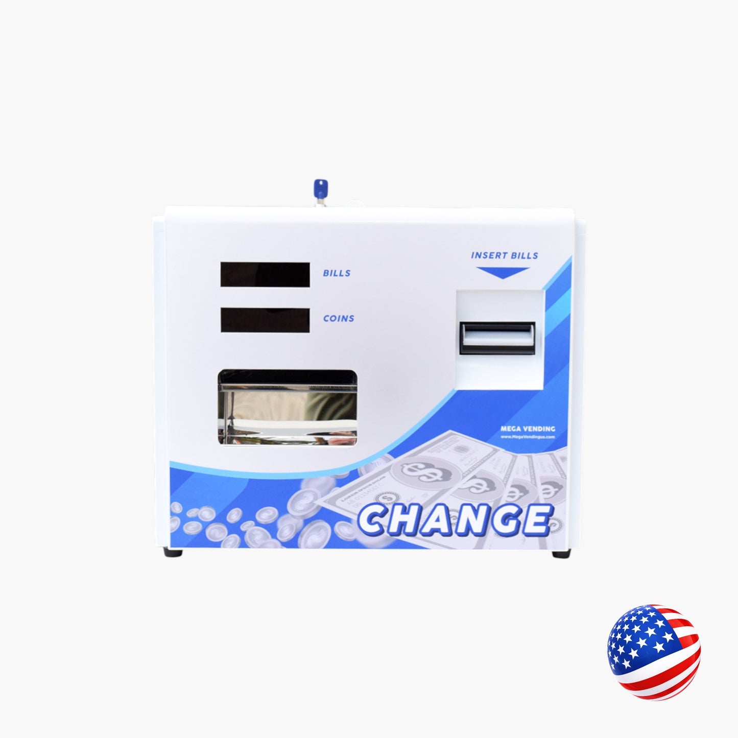MV-101 BW Rear Load Dollar Bill to Coin/Token Changer – White